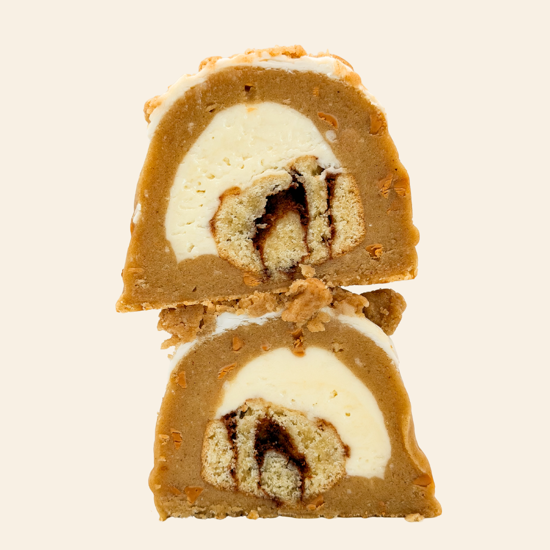 Caramel Apple Crumble Stuffed Cookie