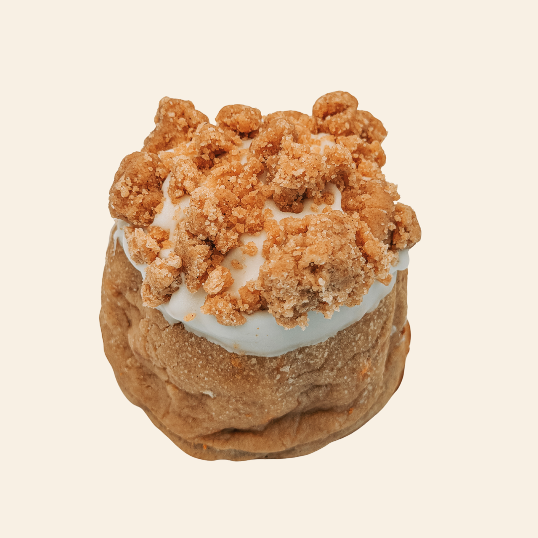Caramel Apple Crumble Stuffed Cookie