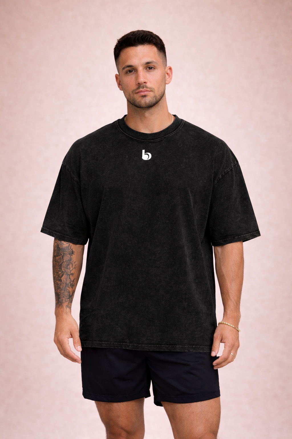 Snow Washed Oversized Cotton T-Shirt