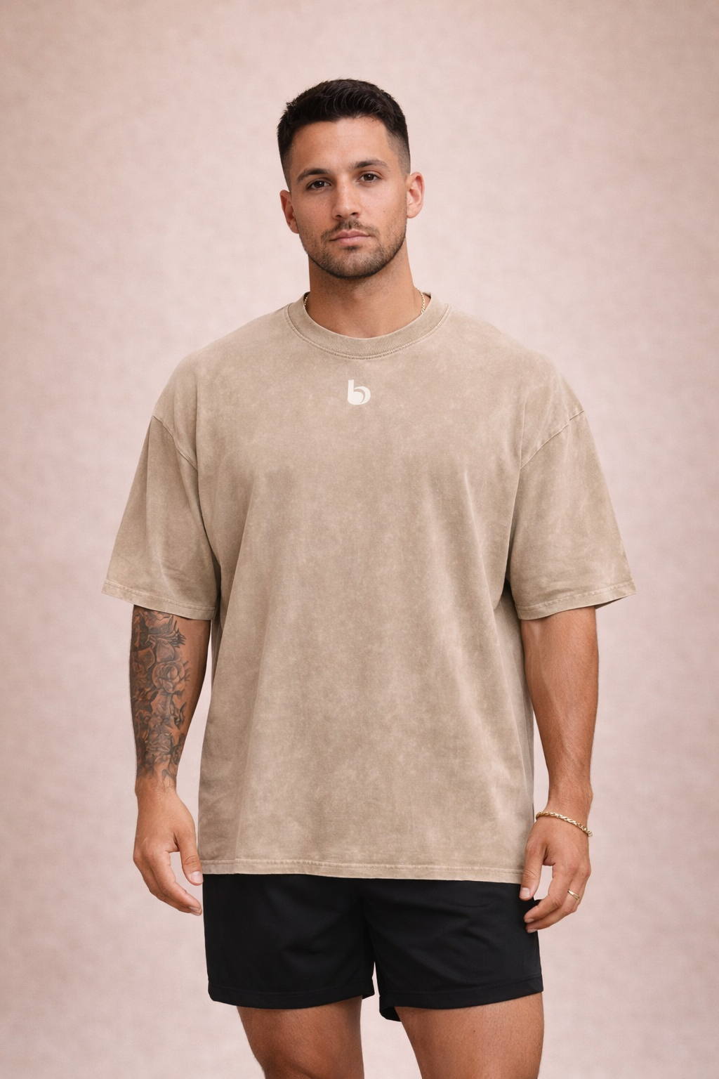 Snow Washed Oversized Cotton T-Shirt