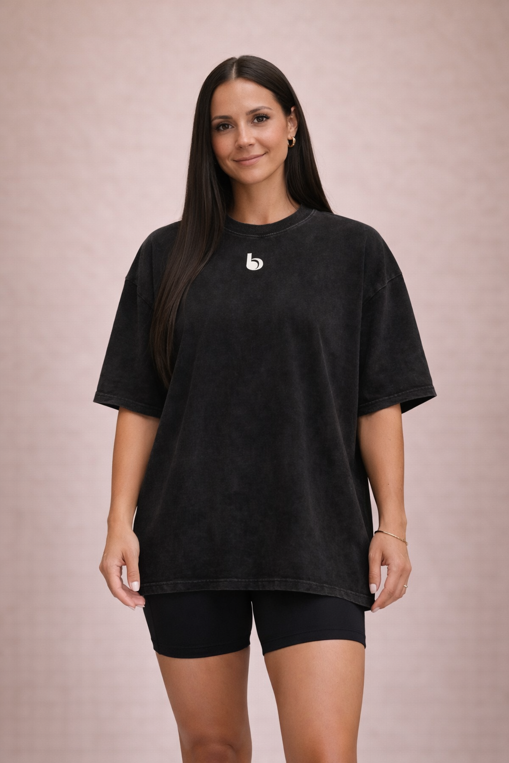 Snow Washed Oversized Cotton T-Shirt